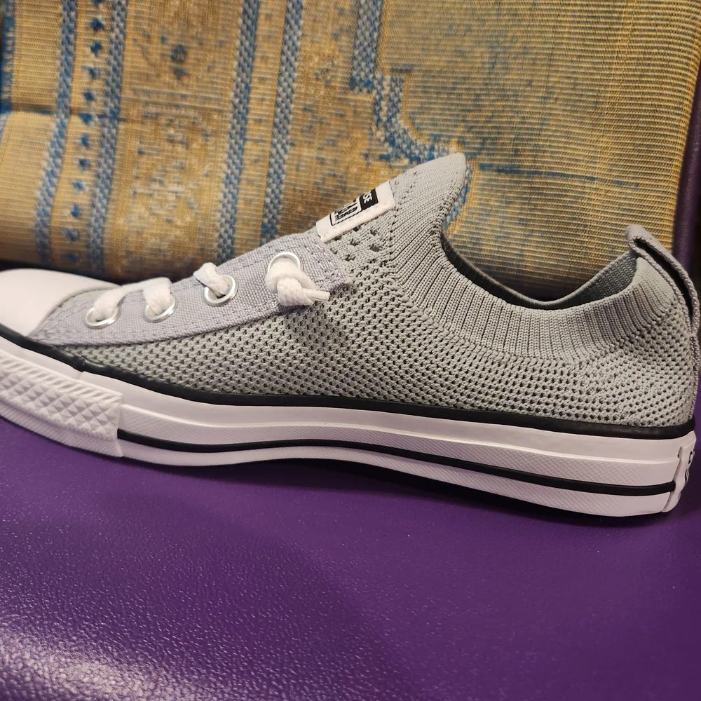 Converse Light Gray and White Slip-On Low Top Sneaker - Picture 2 of 2